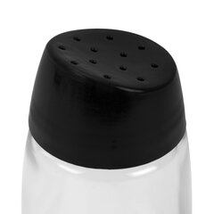 Набор для специй 2&times;60 мл, BASIC, подставка + солонка + перечница, стекло/<wbr/>пластик, черный, WEGLA (ВЕГЛА), 700232