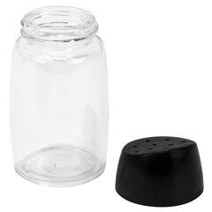 Набор для специй 2&times;60 мл, BASIC, подставка + солонка + перечница, стекло/<wbr/>пластик, черный, WEGLA (ВЕГЛА), 700232