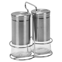 Набор для специй 2&times;140 мл, ULTRA, подставка + солонка + перечница, 3 типа отверстий, WEGLA (ВЕГЛА), 700234