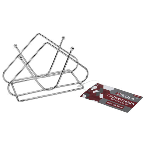 Салфетница треугольная 8,2х13х7,2 см, CLASSIC, хром, WEGLA (ВЕГЛА), 700238