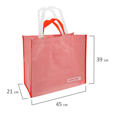 Сумка хозяйственная до 20 кг, 39x45x21 см, 4 ручки, глянцевая полиэстровая ткань, ОФИСМАГ, 700239 - фото 4