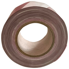 Лента оградительная сигнальная красно-белая 75 мм х 250 м, СТАНДАРТ, полиэтилен