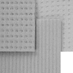 Салфетки губчатые для уборки кухни 15&times;15 см, ЦЕЛЛЮЛОЗНЫЕ, КОМПЛЕКТ 3 шт., серые, LAIMA, 700261