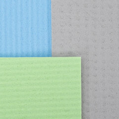 Салфетки губчатые для уборки кухни 15&times;18 см, ЦЕЛЛЮЛОЗНЫЕ, КОМПЛЕКТ 3 шт., цветные, LAIMA, 700265