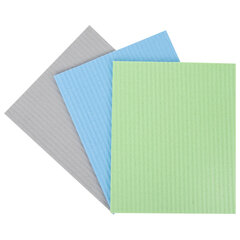 Салфетки губчатые для уборки кухни 15&times;18 см, ЦЕЛЛЮЛОЗНЫЕ, КОМПЛЕКТ 3 шт., цветные, LAIMA, 700265