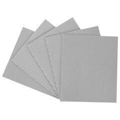 Салфетки губчатые для уборки кухни 15&times;18 см, ЦЕЛЛЮЛОЗНЫЕ, КОМПЛЕКТ 5 шт., серые, LAIMA, 700266