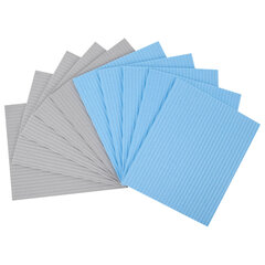 Салфетки губчатые для уборки кухни 15&times;18 см, ЦЕЛЛЮЛОЗНЫЕ, КОМПЛЕКТ 10 шт., 5 серых / 5 голубых, LAIMA, 700268