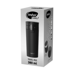 Термокружка 380 мл JOYLUX (ДЖОЙЛЮКС) CLASSIC, нержавеющая сталь SUS304, черный матовый, 700270