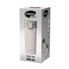 Термокружка 380 мл JOYLUX (ДЖОЙЛЮКС) CLASSIC, нержавеющая сталь SUS304, белый матовый, 700271