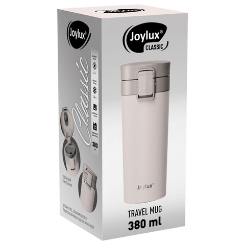 Термокружка 380мл, JOYLUX CLASSIC, нержавеющая сталь SUS304, белый, 700271