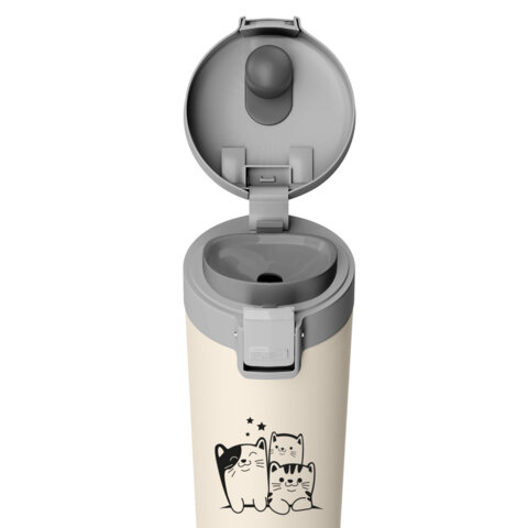 Термокружка 380мл, JOYLUX CLASSIC CAT, нержавеющая сталь SUS304, 700272