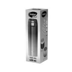 Термокружка 420 мл JOYLUX ULTRA GRADIENT, нержавеющая сталь SUS304, черный/<wbr/>серый, 700274
