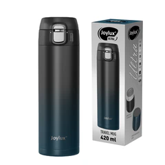 Термокружка 420 мл JOYLUX (ДЖОЙЛЮКС) ULTRA GRADIENT, нержавеющая сталь SUS304, черный/<wbr/>синий, 700275