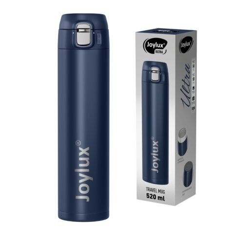 Термокружка 520мл JOYLUX ULTRA BLUE, нержавеющая сталь SUS304, синий матовый, 700278