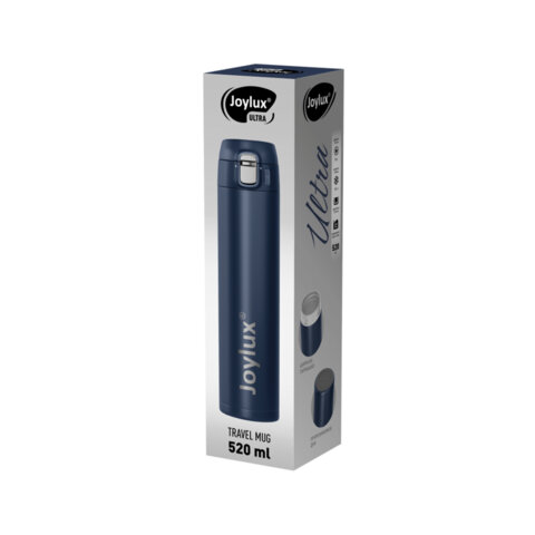 Термокружка 520мл JOYLUX ULTRA BLUE, нержавеющая сталь SUS304, синий матовый, 700278