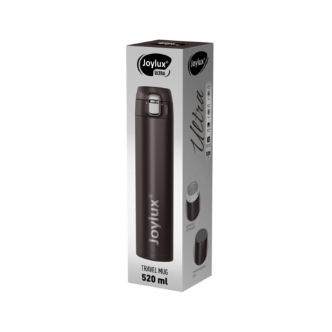 Термокружка 520мл JOYLUX ULTRA BROWN, нержавеющая сталь SUS304, коричневый матовый, 700279