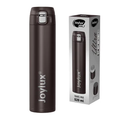 Термокружка 520 мл JOYLUX (ДЖОЙЛЮКС) ULTRA BROWN, нержавеющая сталь SUS304, коричневый матовый, 700279