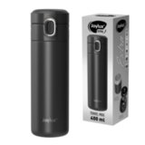 Термокружка 400 мл JOYLUX (ДЖОЙЛЮКС) EXTRA STYLE, нержавеющая сталь SUS304, черный матовый, 700280