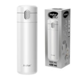 Термокружка 400 мл JOYLUX (ДЖОЙЛЮКС) EXTRA STYLE, нержавеющая сталь SUS304, белый матовый, 700281