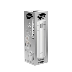 Термокружка 400 мл JOYLUX (ДЖОЙЛЮКС) EXTRA STYLE, нержавеющая сталь SUS304, белый матовый, 700281