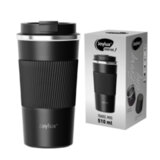 Термокружка 510 мл JOYLUX (ДЖОЙЛЮКС) EVERY DAY, нержавеющая сталь SUS304, силиконовый рукав, черный матовый, 700292