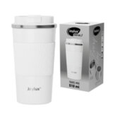 Термокружка 510 мл JOYLUX (ДЖОЙЛЮКС) EVERY DAY, нержавеющая сталь SUS304, силиконовый рукав, белый матовый, 700293