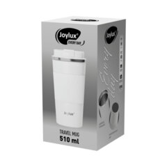 Термокружка 510 мл JOYLUX EVERY DAY, нерж. сталь SUS304, силиконовый рукав, белый матовый, 700293