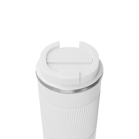 Термокружка 510мл JOYLUX EVERY DAY, нерж. сталь SUS304, силиконовый рукав, белый матовый, 700293