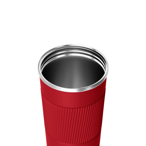 Термокружка 510мл JOYLUX EVERY DAY, нерж. сталь SUS304, силиконовый рукав, красный матовый, 700294