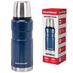 Термос 0,6 л, BOOMHOUSE (БУМХАУС) DARKBLUE, нержавеющая сталь SUS304, молотковая эмаль, крышка/<wbr/>кружка, синий, 700309
