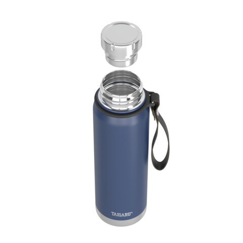 Термос 0,5л TAIGARU CHOICE нерж. сталь SUS316, крышка/кружка, ремешок, синий матовый, 700312