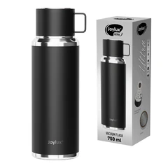 Термос 0,75 л JOYLUX (ДЖОЙЛЮКС) ULTRA, нержавеющая сталь SUS316, крышка/<wbr/>кружка, питейник, сито, черный матовый, 700314