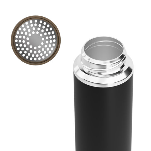 Термос 0,75л JOYLUX ULTRA, нерж. сталь SUS316, крышка/кружка, питейник, сито, черный матовый, 700314