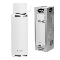 Термос 0,75 л JOYLUX (ДЖОЙЛЮКС) ULTRA, нержавеющая сталь SUS316, крышка/<wbr/>кружка, питейник, сито, белый матовый, 700315