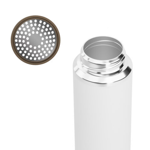 Термос 0,75л JOYLUX ULTRA, нерж. сталь SUS316, крышка/кружка, питейник, сито, белый матовый, 700315