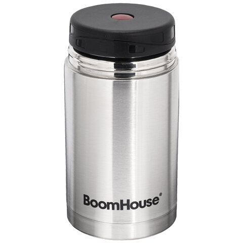 Термос 0,8 л для еды/напитков с широким горлом, BOOMHOUSE (БУМХАУС) WIDE, нержавеющая сталь SUS304, серебристый, 700319 - фото 3