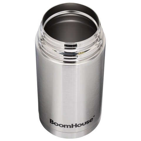 Термос 1л для еды/напитков с широким горлом, BOOMHOUSE WIDE, нерж. сталь SUS304, серебрист, 700320