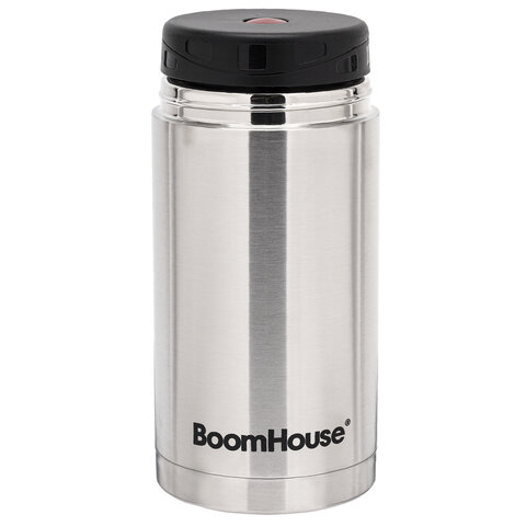 Термос 1л для еды/напитков с широким горлом, BOOMHOUSE WIDE, нерж. сталь SUS304, серебрист, 700320