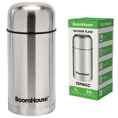 Термос 1 л для еды/<wbr/>напитков с широким горлом, BOOMHOUSE (БУМХАУС) WIDE, нержавеющая сталь SUS304, серебристый, 700320