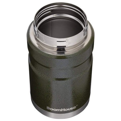 Термос 0,7 л для еды/напитков с широким горлом, BOOMHOUSE (БУМХАУС) RIBBED, нержавеющая сталь SUS304, оливковый, 700321 - фото 4