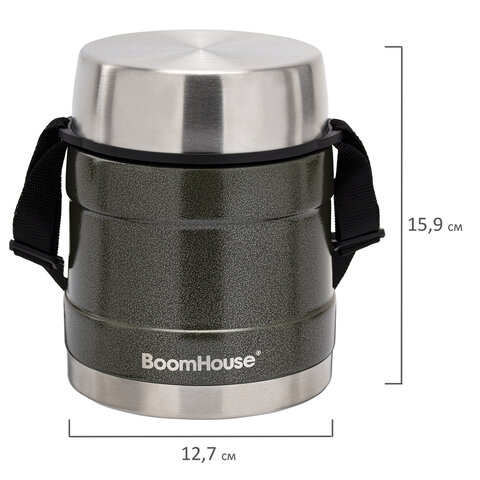 Термос 1 л для еды/напитков с широким горлом, BOOMHOUSE (БУМХАУС) RIBBED, контейнер, нержавеющая сталь SUS304, 700322 - фото 7