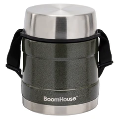 Термос 1 л для еды/<wbr/>напитков с широким горлом, BOOMHOUSE (БУМХАУС) RIBBED, контейнер, нержавеющая сталь SUS304, 700322