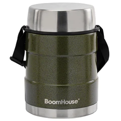 Термос 1,2 л для еды/<wbr/>напитков с широким горлом, BOOMHOUSE (БУМХАУС) RIBBED, контейнер, нержавеющая сталь SUS304, 700323