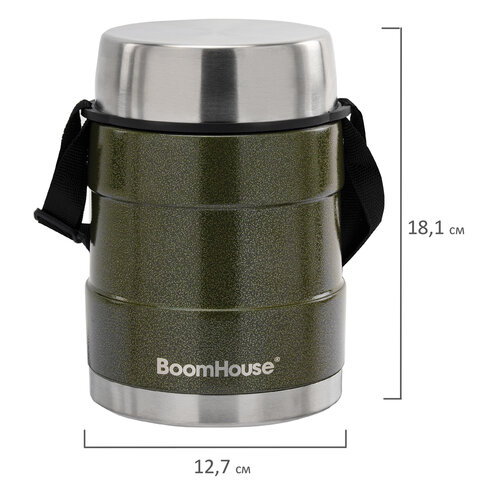 Термос 1,2л для еды/напитков с широким горлом, BOOMHOUSE RIBBED, контейнер, нерж.сталь SUS304,700323