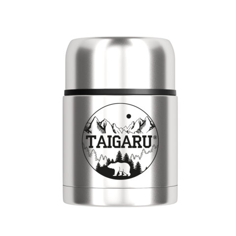 Термос 0,6л для еды/напитков с широким горлом, нерж. сталь SUS304, TAIGARU FOOD, серебристый, 700324