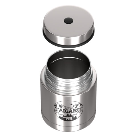 Термос 0,6л для еды/напитков с широким горлом, нерж. сталь SUS304, TAIGARU FOOD, серебристый, 700324