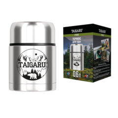 Термос 0,6 л для еды/<wbr/>напитков с широким горлом, нержавеющая сталь SUS304, TAIGARU (ТАЙГАРУ) FOOD, серебристый, 700324