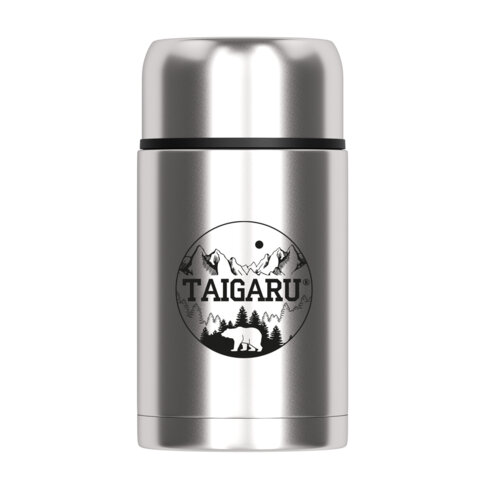 Термос 0,8л для еды/напитков с широким горлом, нерж. сталь SUS304, TAIGARU FOOD, серебристый, 700325