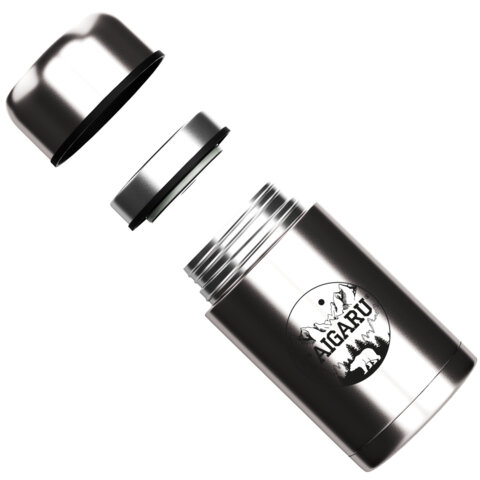 Термос 0,8л для еды/напитков с широким горлом, нерж. сталь SUS304, TAIGARU FOOD, серебристый, 700325