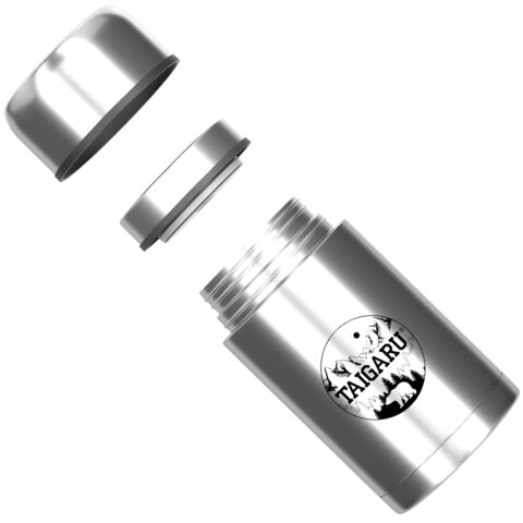 Термос 0,8л для еды/напитков с широким горлом, нерж. сталь SUS304, TAIGARU FOOD, серебристый, 700325